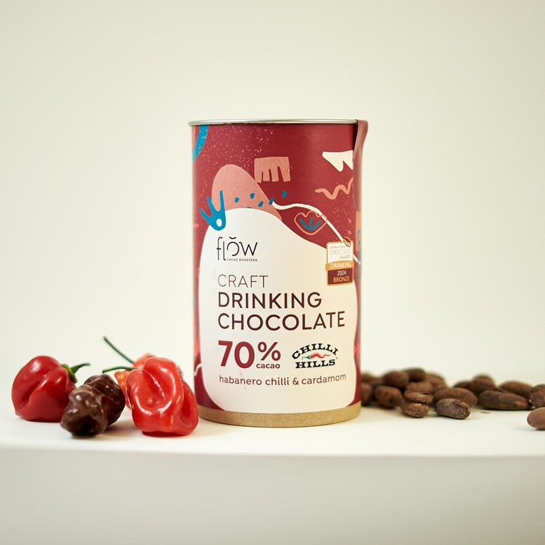 DRINKING CHOCOLATE 70% CU CHILLI SI CARDAMON - 200G