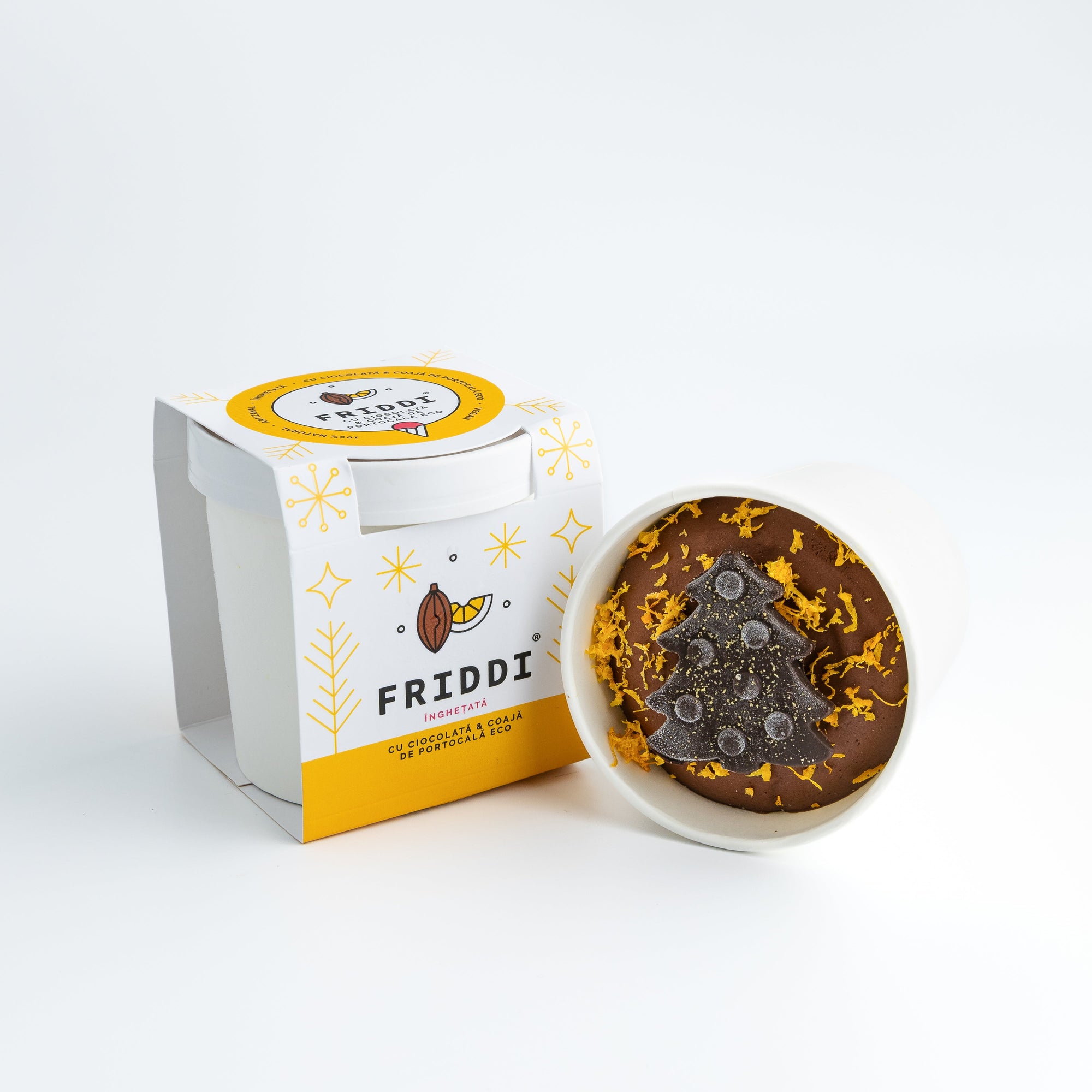 Ciocolata si coaja portocale eco pahar 250g | Sorbetto | Vegan