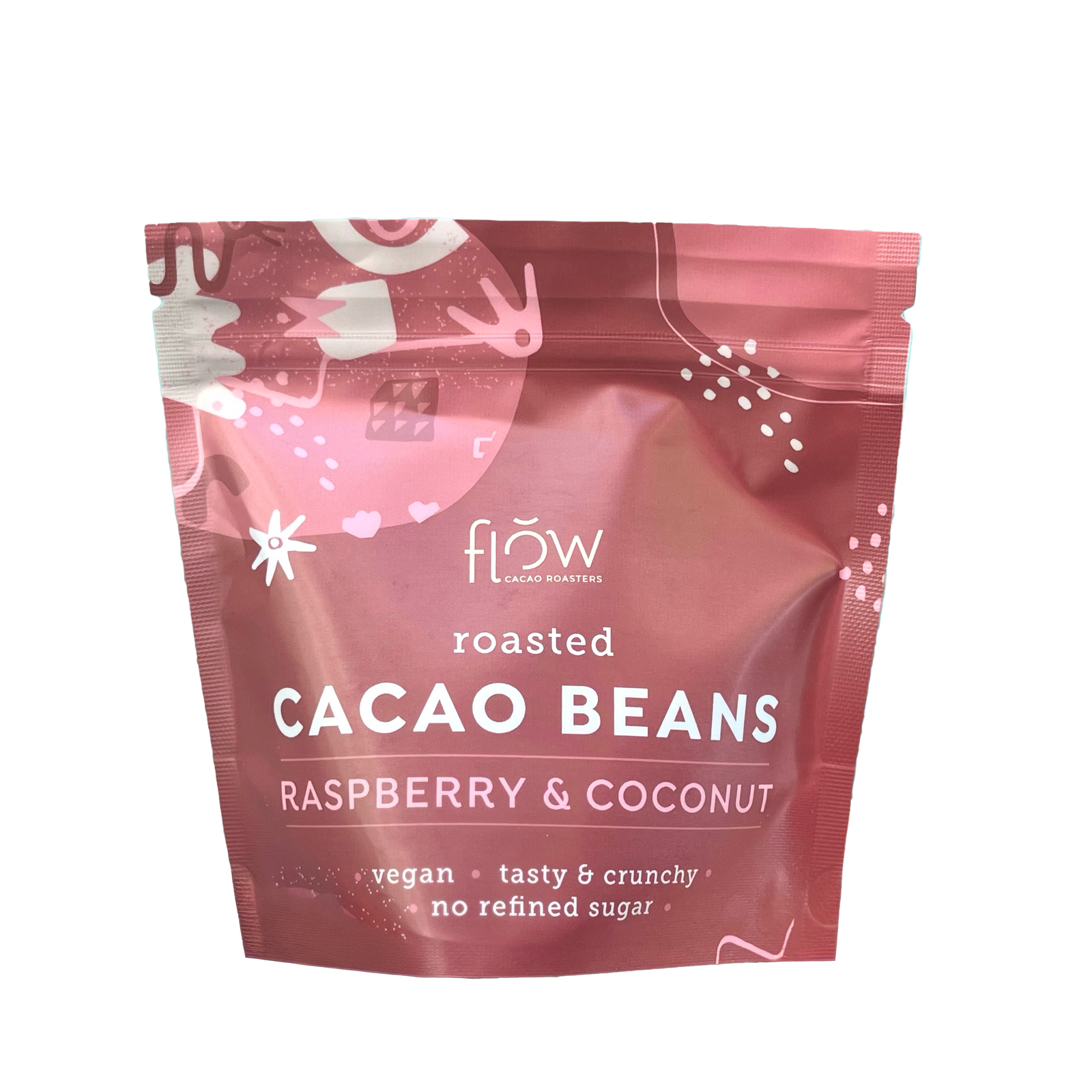 ROASTED CACAO BEANS (BOABE CACAO CROCANTE CU ZMEURA SI COCOS) 100g