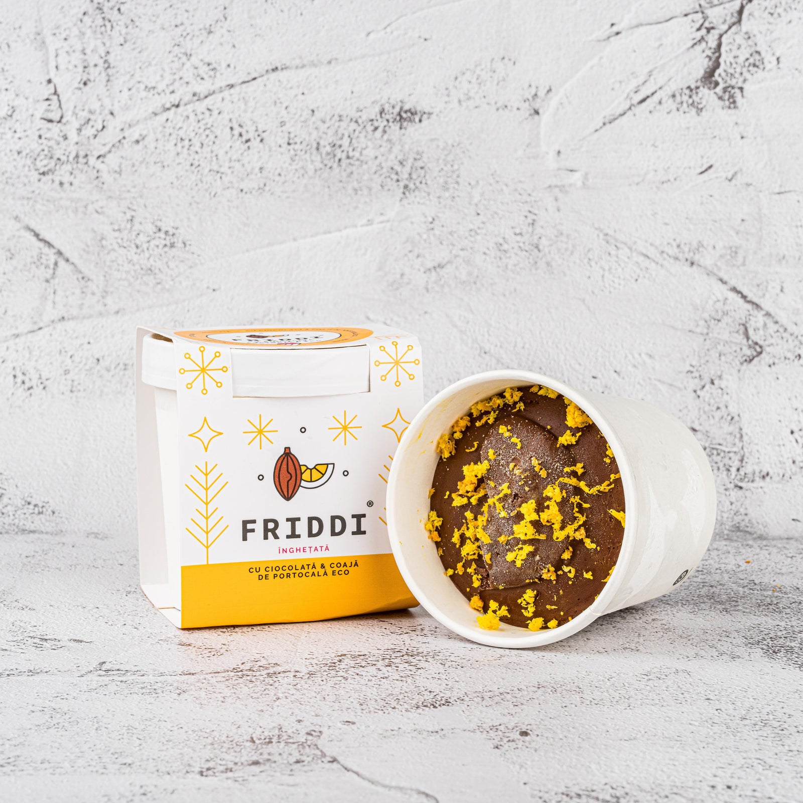 Ciocolata si coaja portocale eco pahar 250g | Sorbetto | Vegan