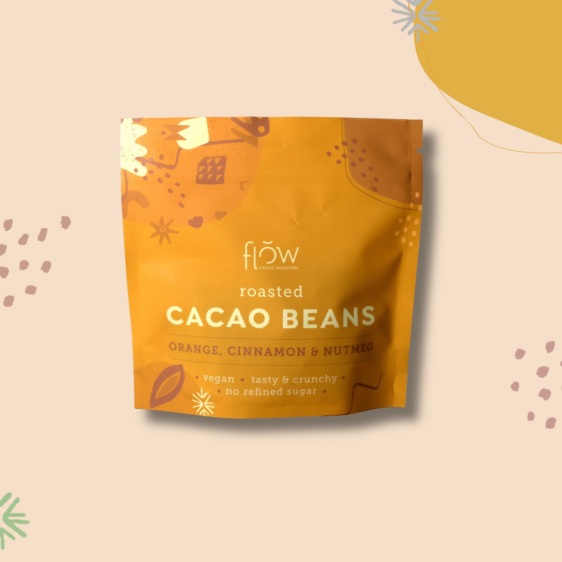ROASTED CACAO BEANS (BOABE CACAO CROCANTE CU PORTOCALE, SCORTISOARA SI NUCSOARA) 100g