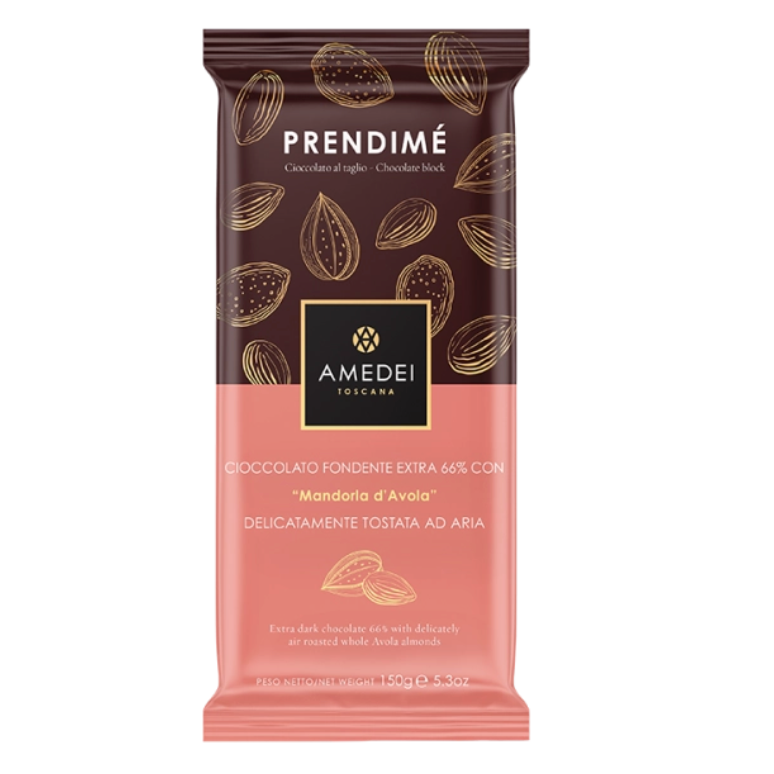 Amedei Prendime - tableta ciocolata neagra si migdale de Avola, 150g